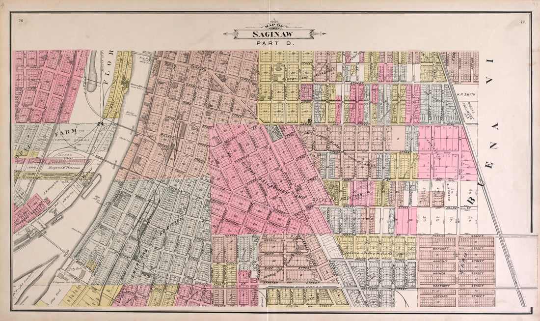 This old map of Map of Saginaw City, Part D from the County of Saginaw, Michigan from 1896 was created by Mich.) Imperial Publishing Co. (Saginaw in 1896