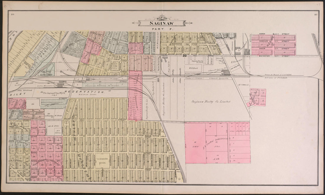 This old map of Map of Saginaw City, Part F from the County of Saginaw, Michigan from 1896 was created by Mich.) Imperial Publishing Co. (Saginaw in 1896