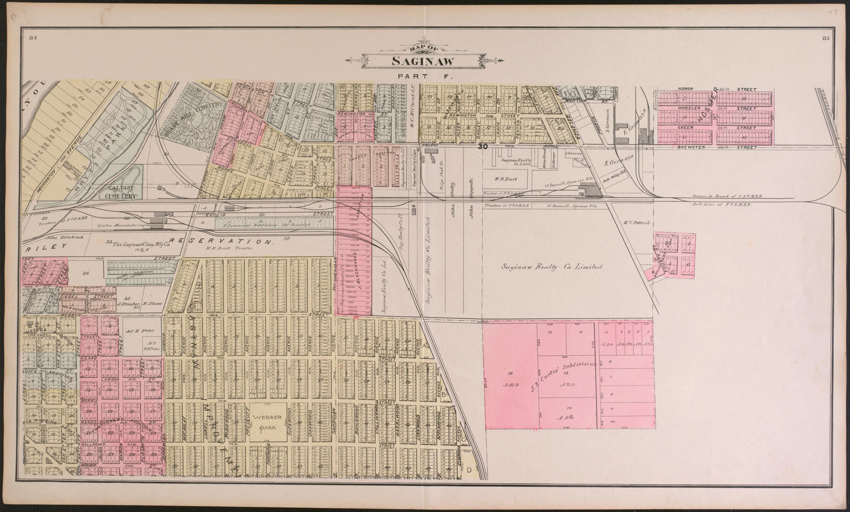 This old map of Map of Saginaw City, Part F from the County of Saginaw, Michigan from 1896 was created by Mich.) Imperial Publishing Co. (Saginaw in 1896