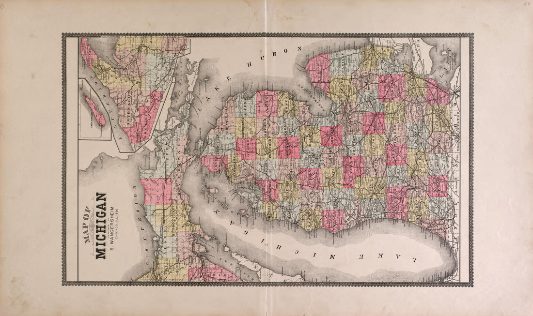 This old map of Map of Michigan from the County of Saginaw, Michigan from 1896 was created by Mich.) Imperial Publishing Co. (Saginaw in 1896