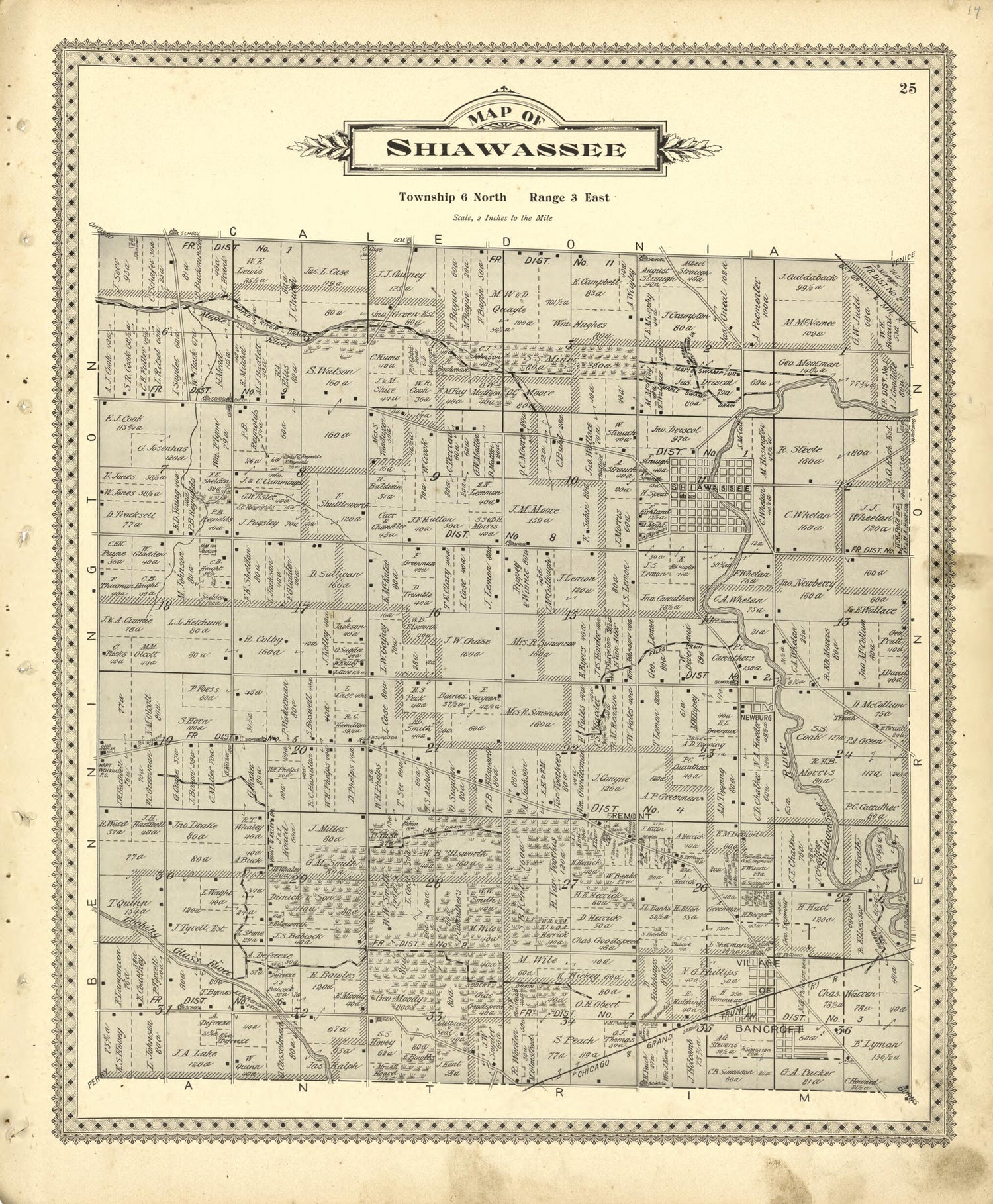 This old map of Map of Shiawassee from Illustrated Atlas of Shiawassee County, Michigan from 1895 was created by  Atlas Publishing Co in 1895