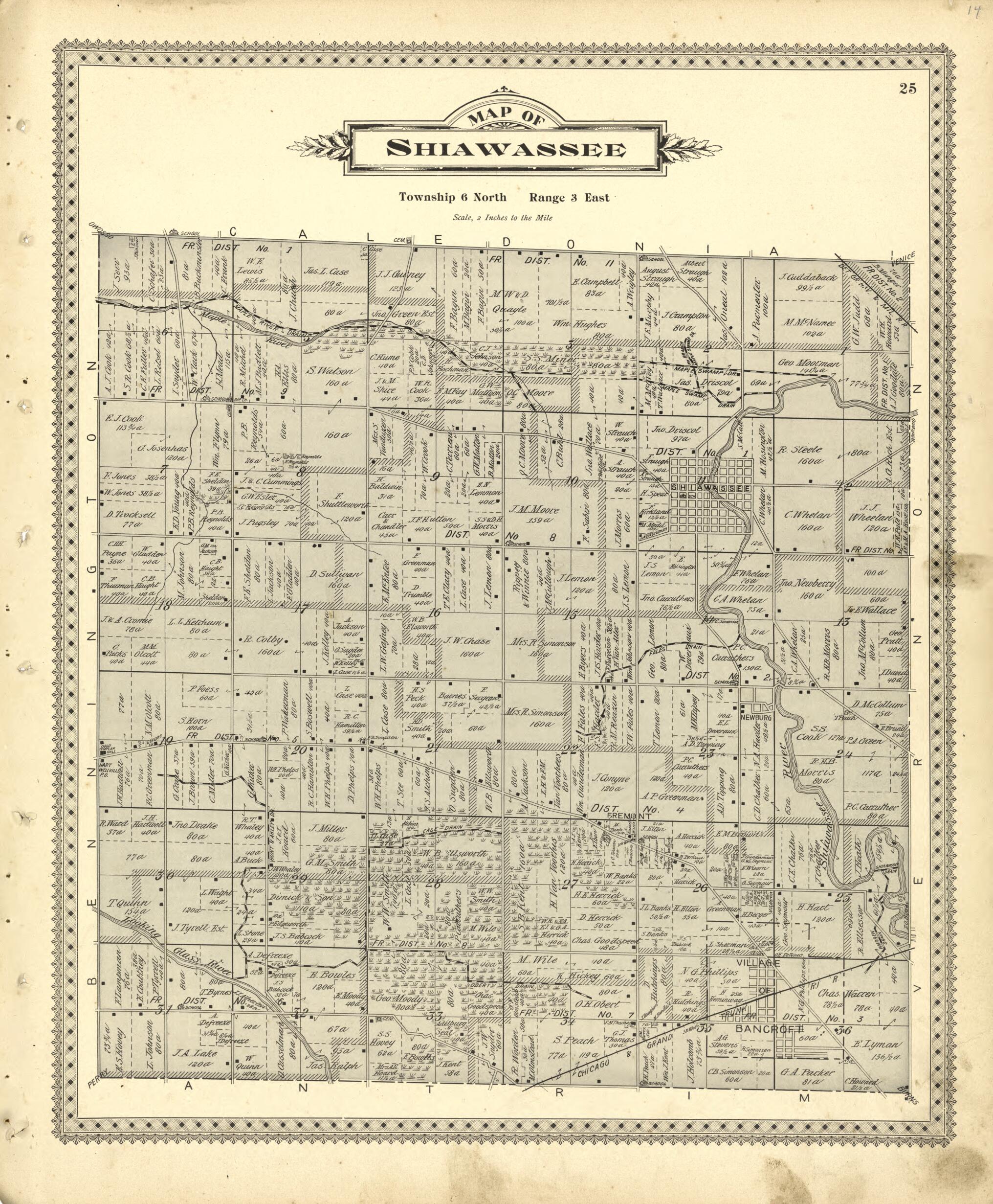 This old map of Map of Shiawassee from Illustrated Atlas of Shiawassee County, Michigan from 1895 was created by  Atlas Publishing Co in 1895