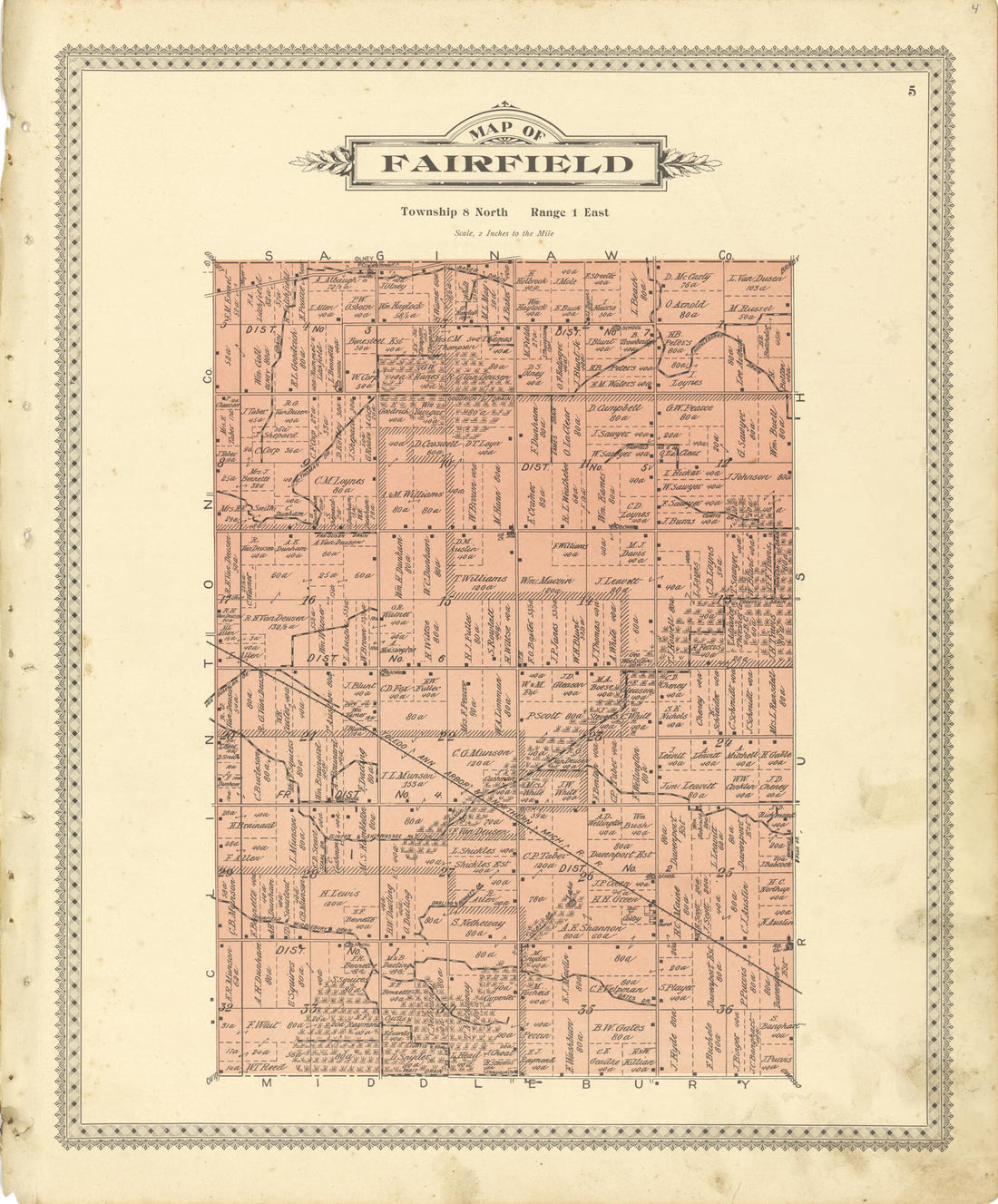 This old map of Map of Fairfield from Illustrated Atlas of Shiawassee County, Michigan from 1895 was created by  Atlas Publishing Co in 1895