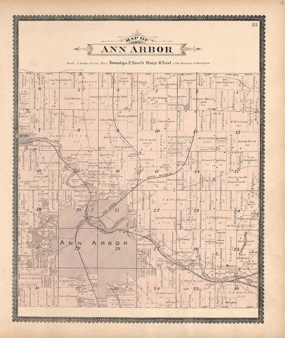 This old map of Map of Ann Arbor from Standard Atlas of Washtenaw County, Michigan from 1895 was created by  Geo. A. Ogle &amp; Co in 1895