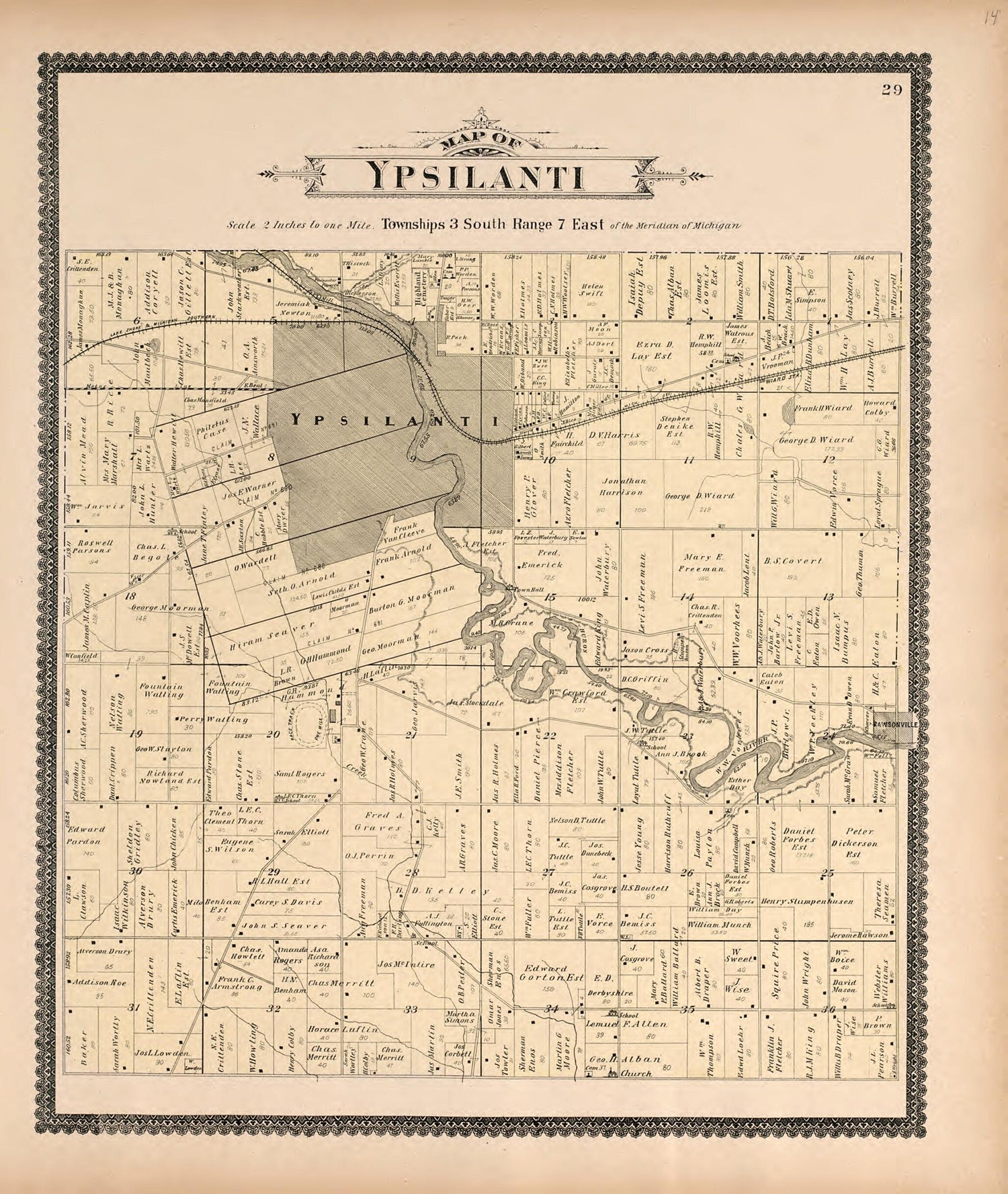 This old map of Map of Ypsilanti from Standard Atlas of Washtenaw County, Michigan from 1895 was created by  Geo. A. Ogle &amp; Co in 1895