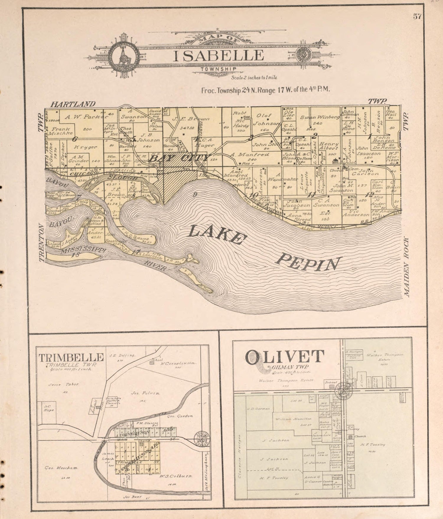 This old map of Isabelle from Standard Atlas of Pierce County, Wisconsin from 1908 was created by  Geo. A. Ogle &amp; Co in 1908