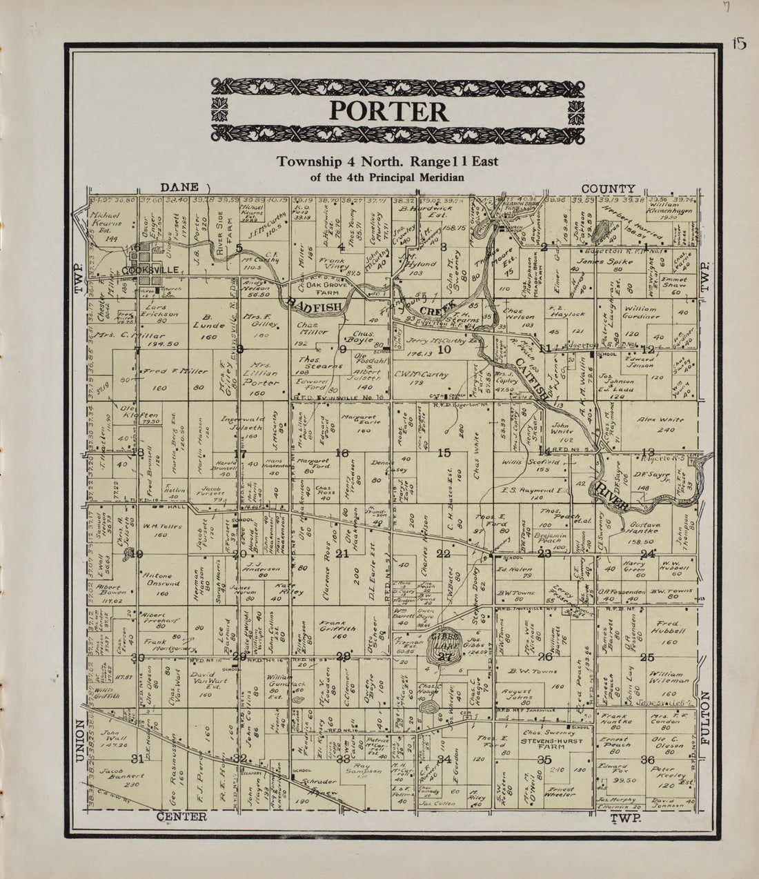 This old map of Porter from Standard Atlas of Rock County, Wisconsin from 1917 was created by  Hennessey &amp; Co in 1917