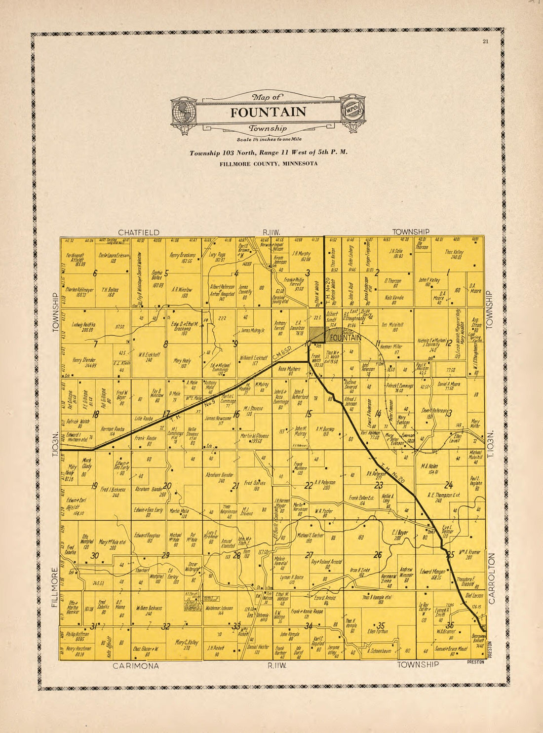 This old map of Fountain Township from Atlas and Farmers&