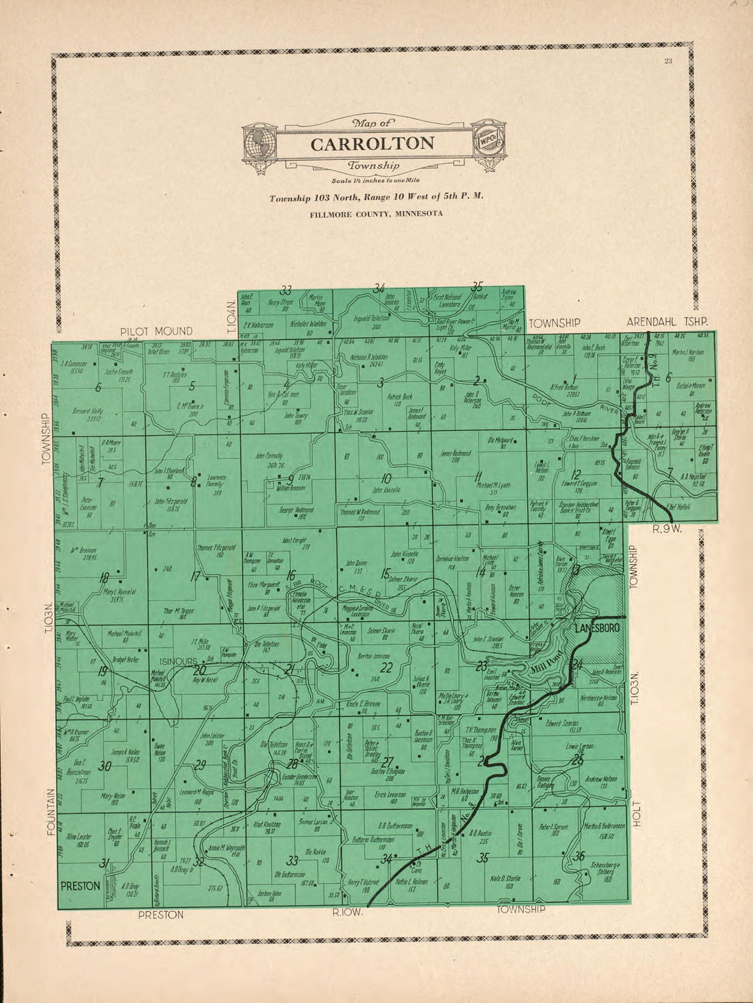 This old map of Carrolton Township from Atlas and Farmers&