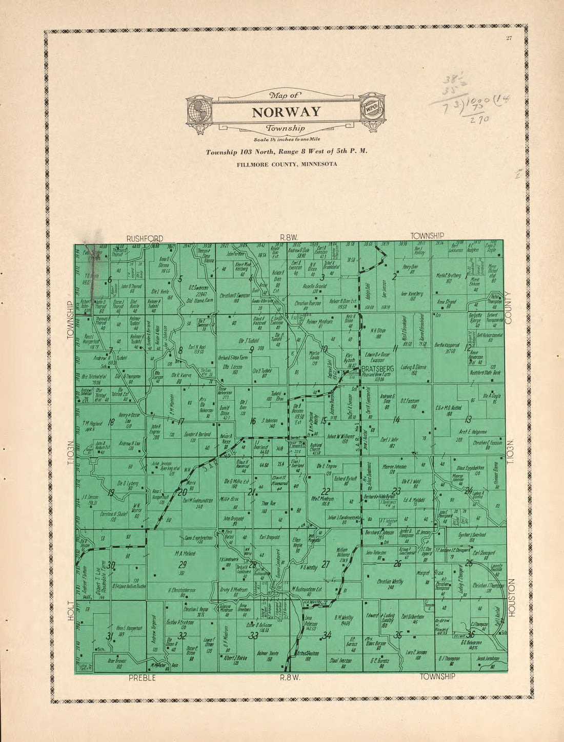 This old map of Norway Township from Atlas and Farmers&