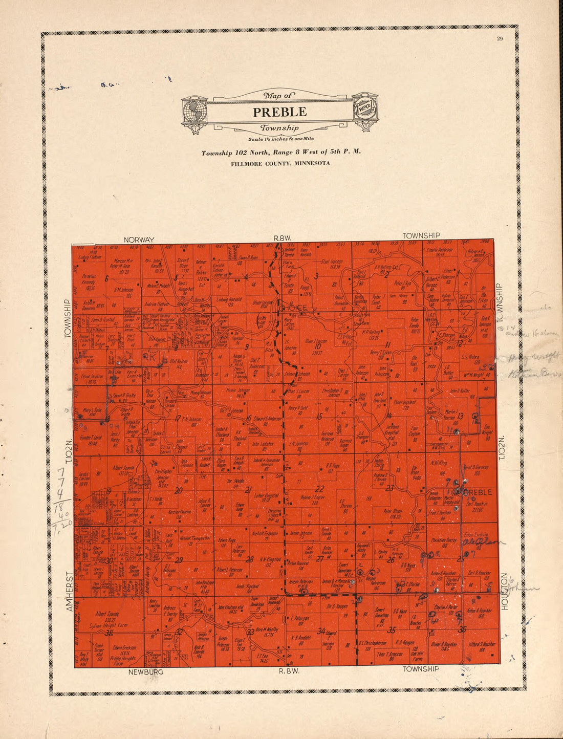 This old map of Preble Township from Atlas and Farmers&