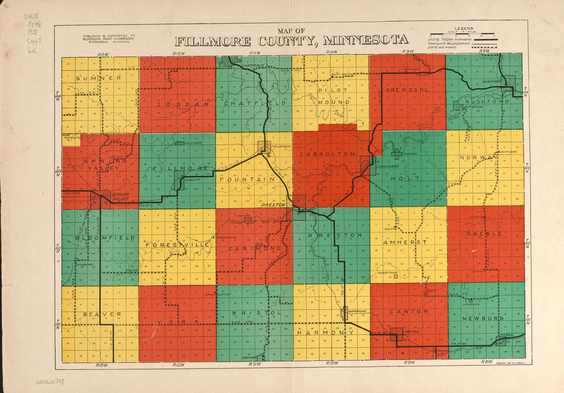 This old map of Fillmore County from Atlas and Farmers&