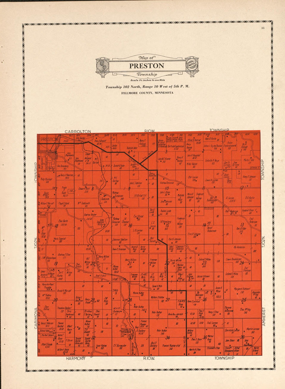 This old map of Preston Township from Atlas and Farmers&