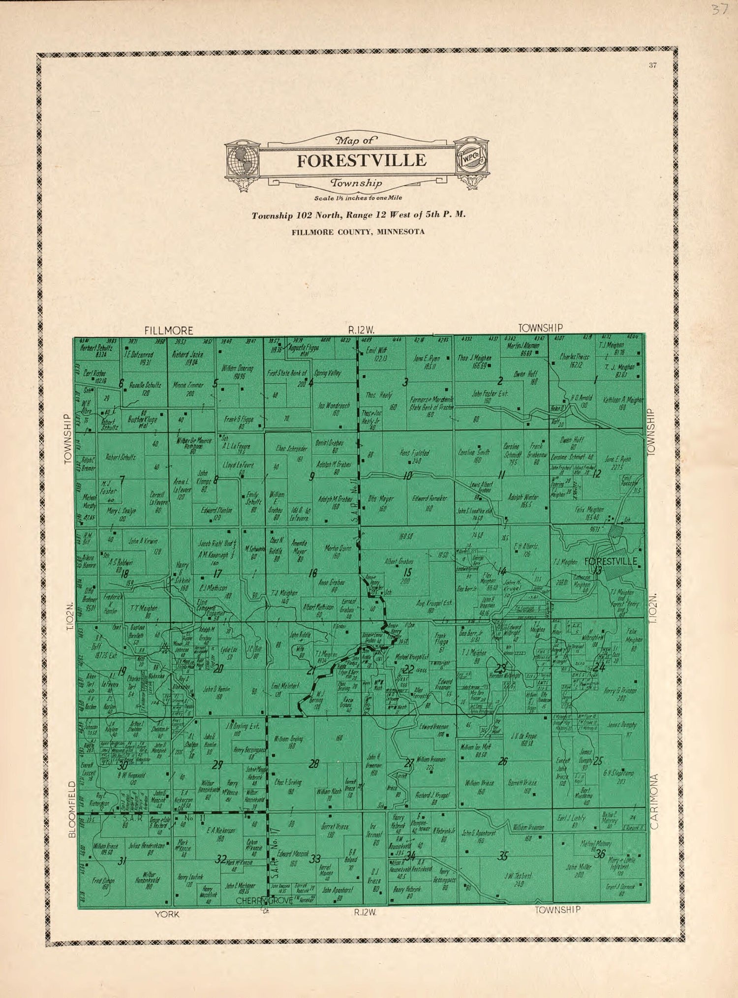 This old map of Forestville Township from Atlas and Farmers&