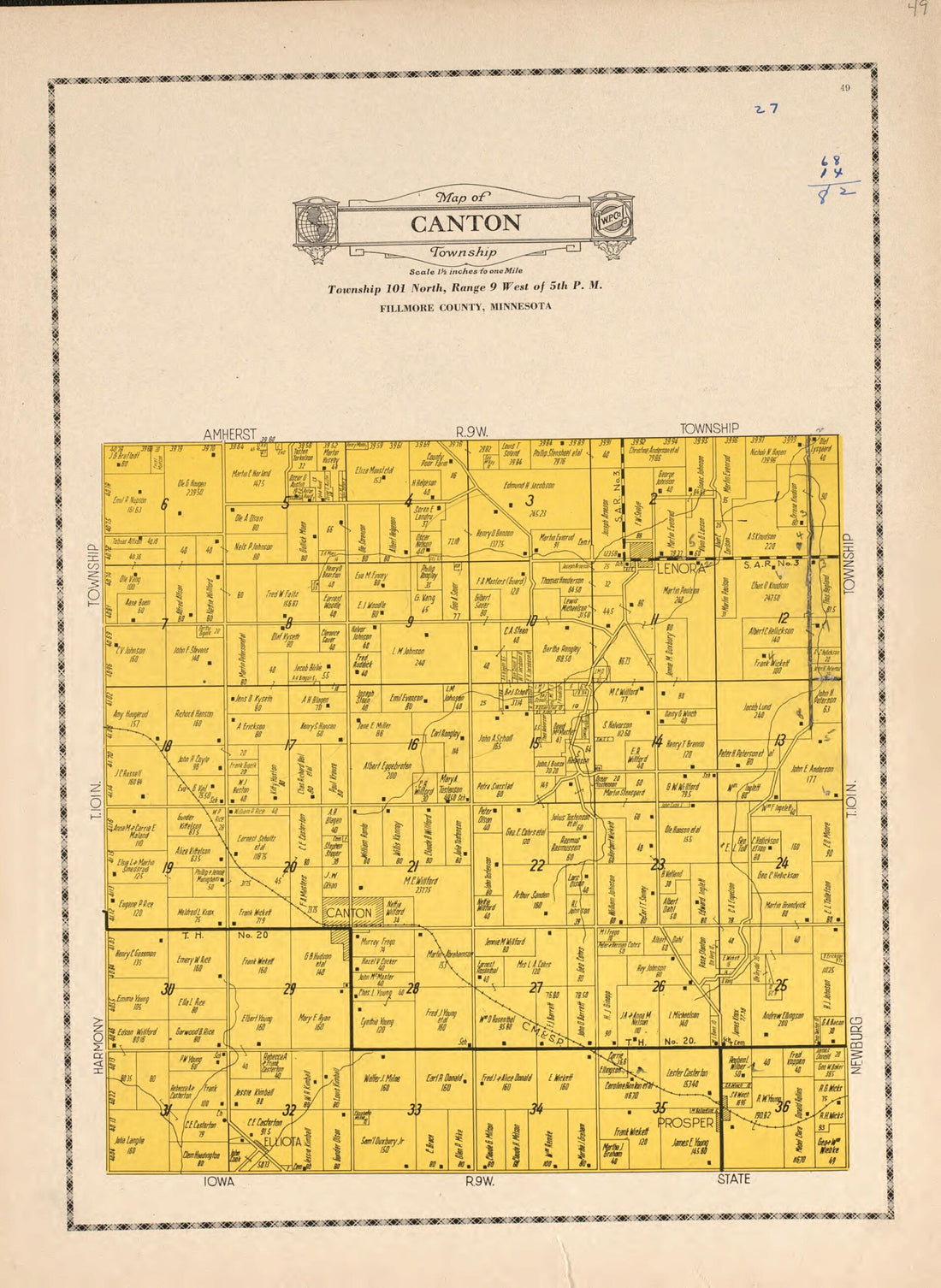 This old map of Canton Township from Atlas and Farmers&