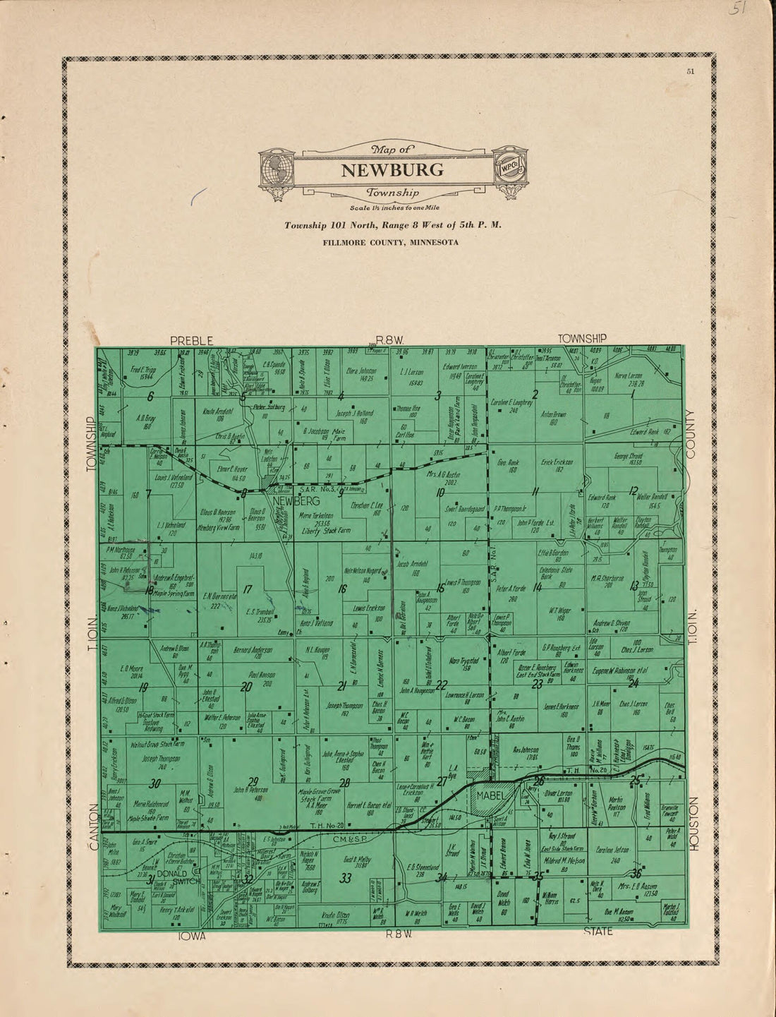 This old map of Newburg Township from Atlas and Farmers&