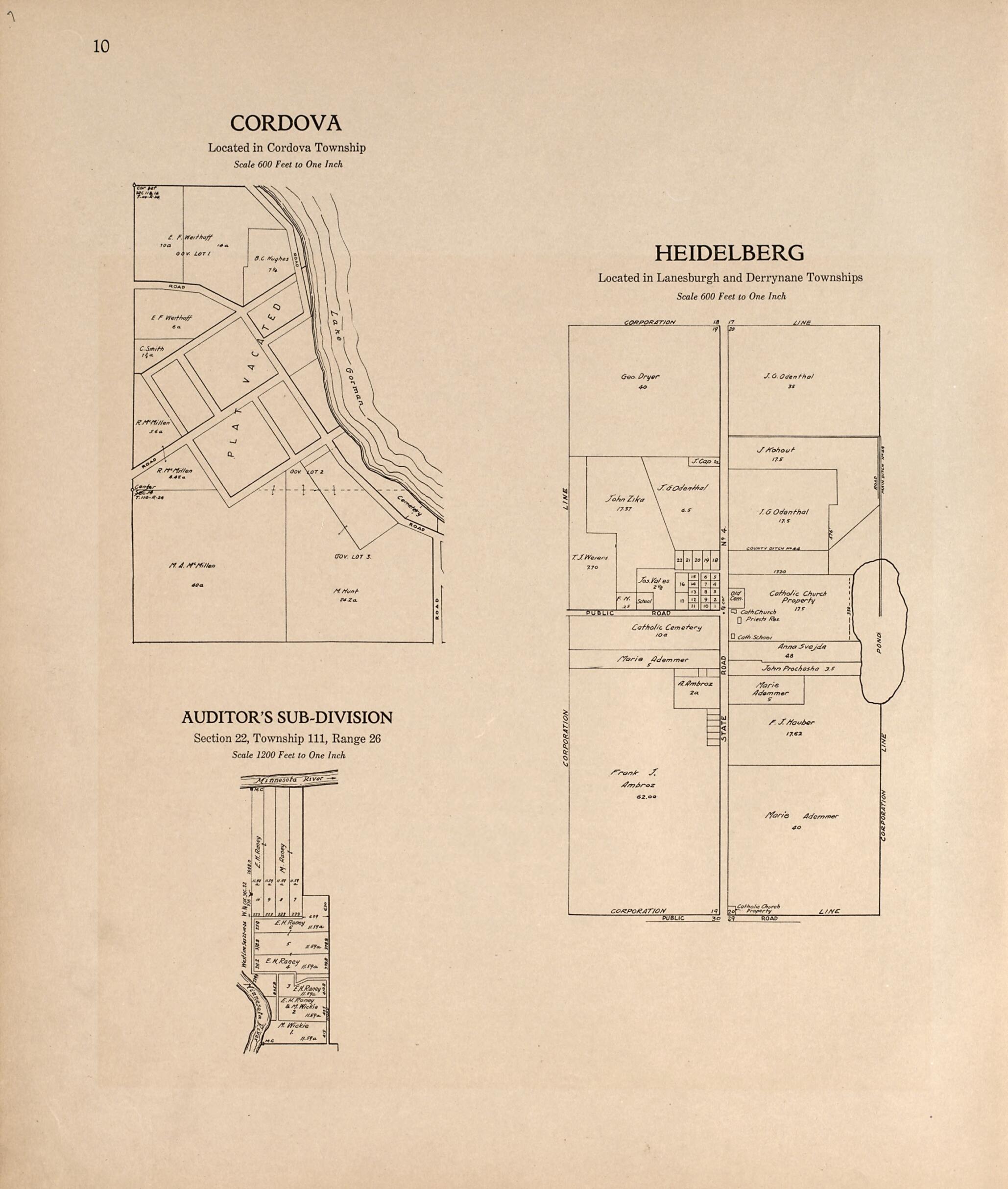 This old map of Cordova; Heidelsburg; Auditor&