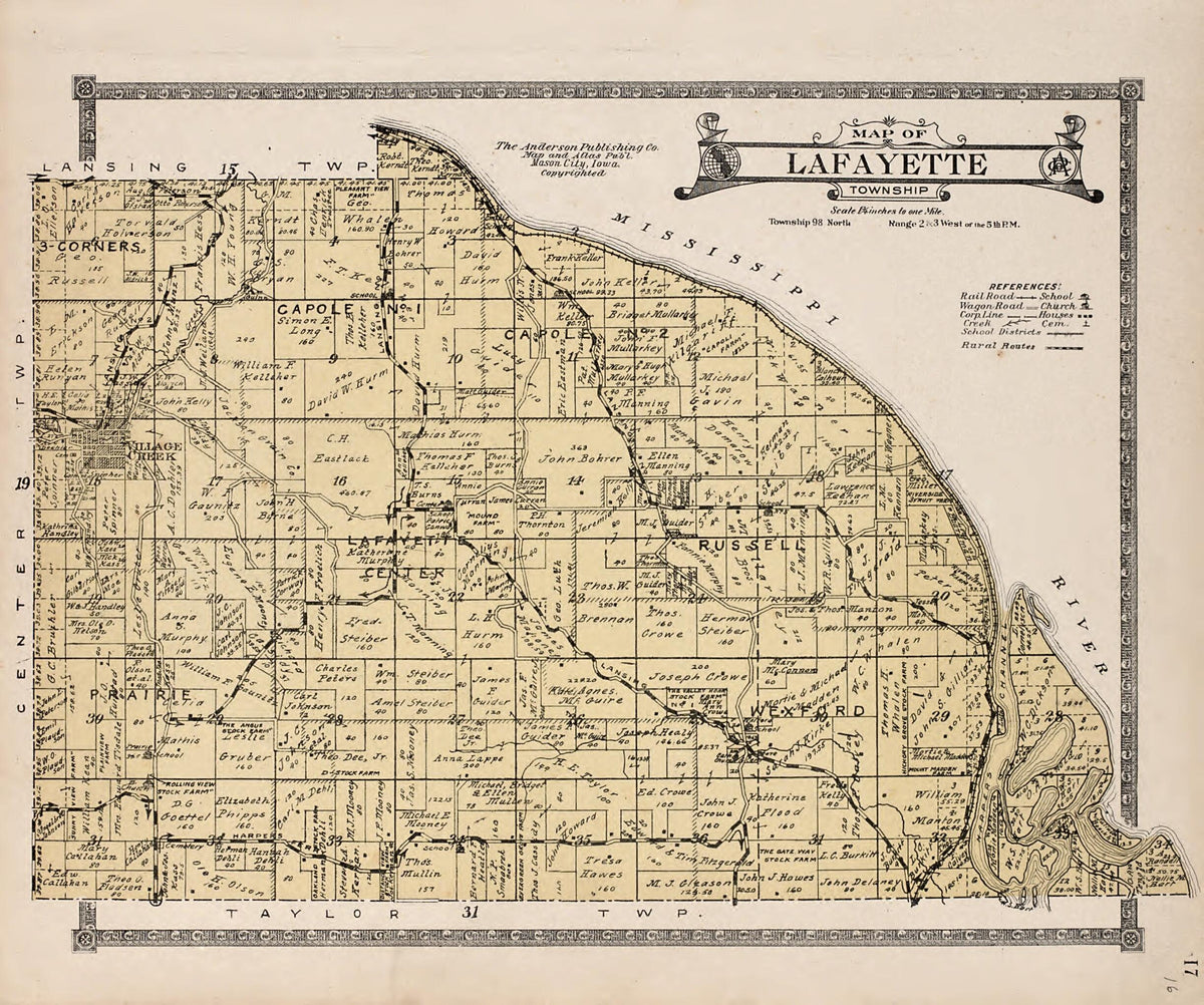 Lafayette Township from Atlas of Allamakee County, Iowa 1917 by Relic Map Company