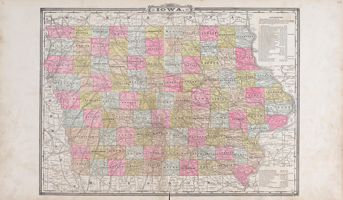 This old map of Iowa from Standard Atlas of Audubon County, Iowa from 1900 was created by  Geo. A. Ogle &amp; Co in 1900