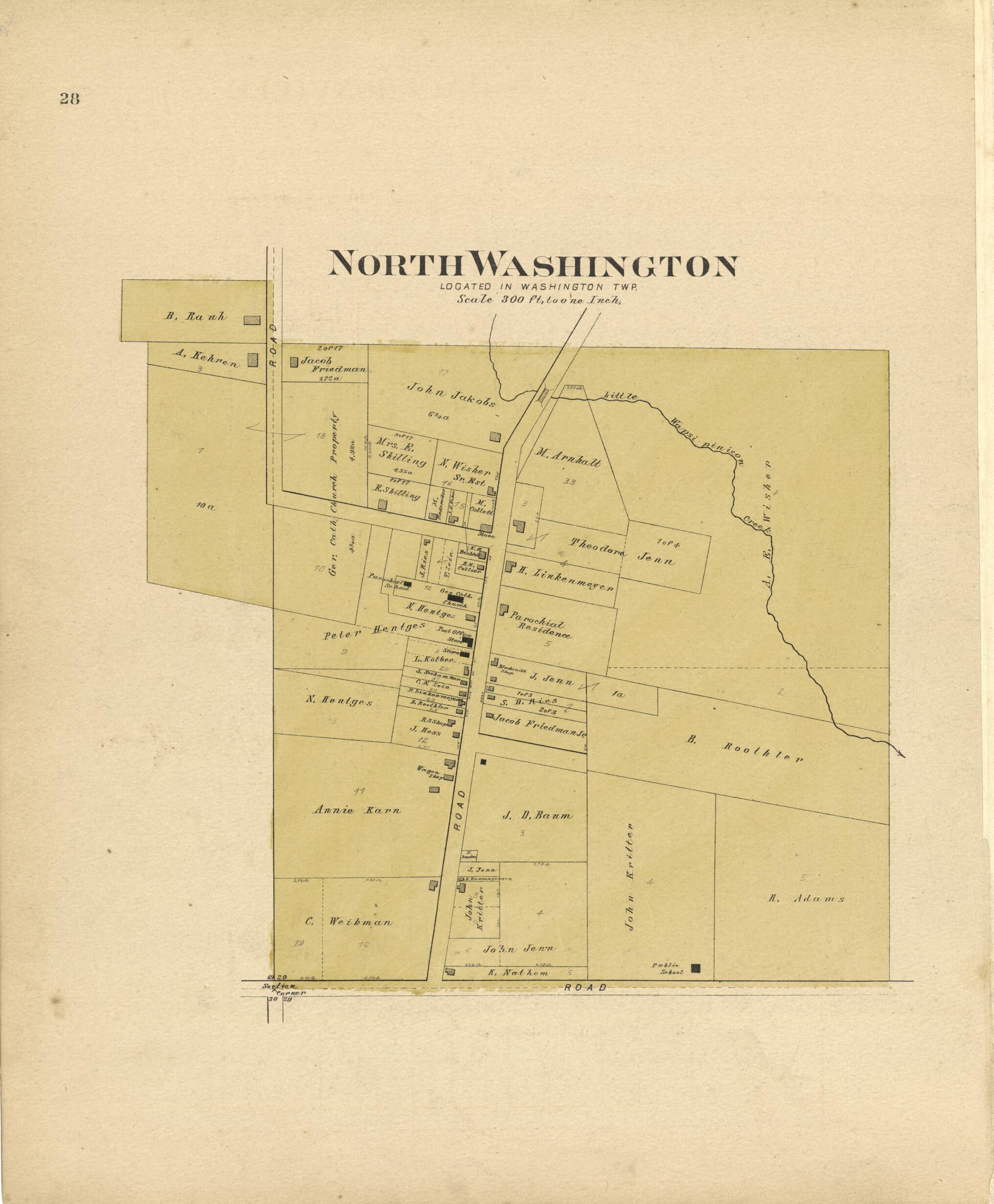 This old map of North Washington from Plat Book of Chickasaw County, Iowa from 1892 was created by  North West Publishing Co in 1892