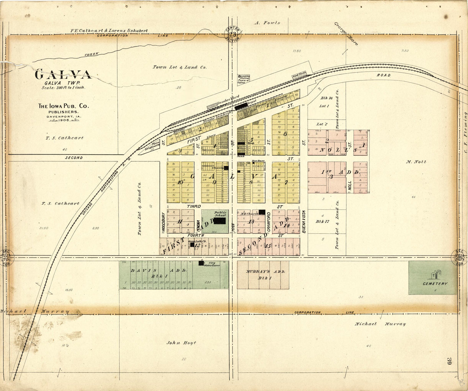 This old map of Map of Galva from Atlas of Ida County, Iowa from 1906 was created by  Iowa Publishing Co in 1906