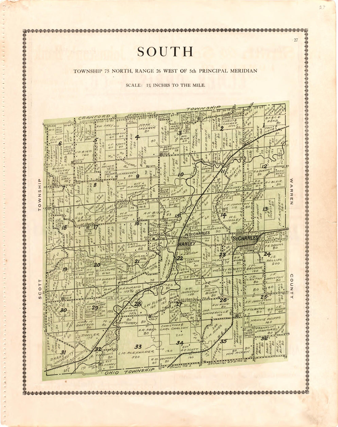 This old map of South from Madison County Atlas from 1912 was created by Iowa) Midland Map Company (Knoxville in 1912