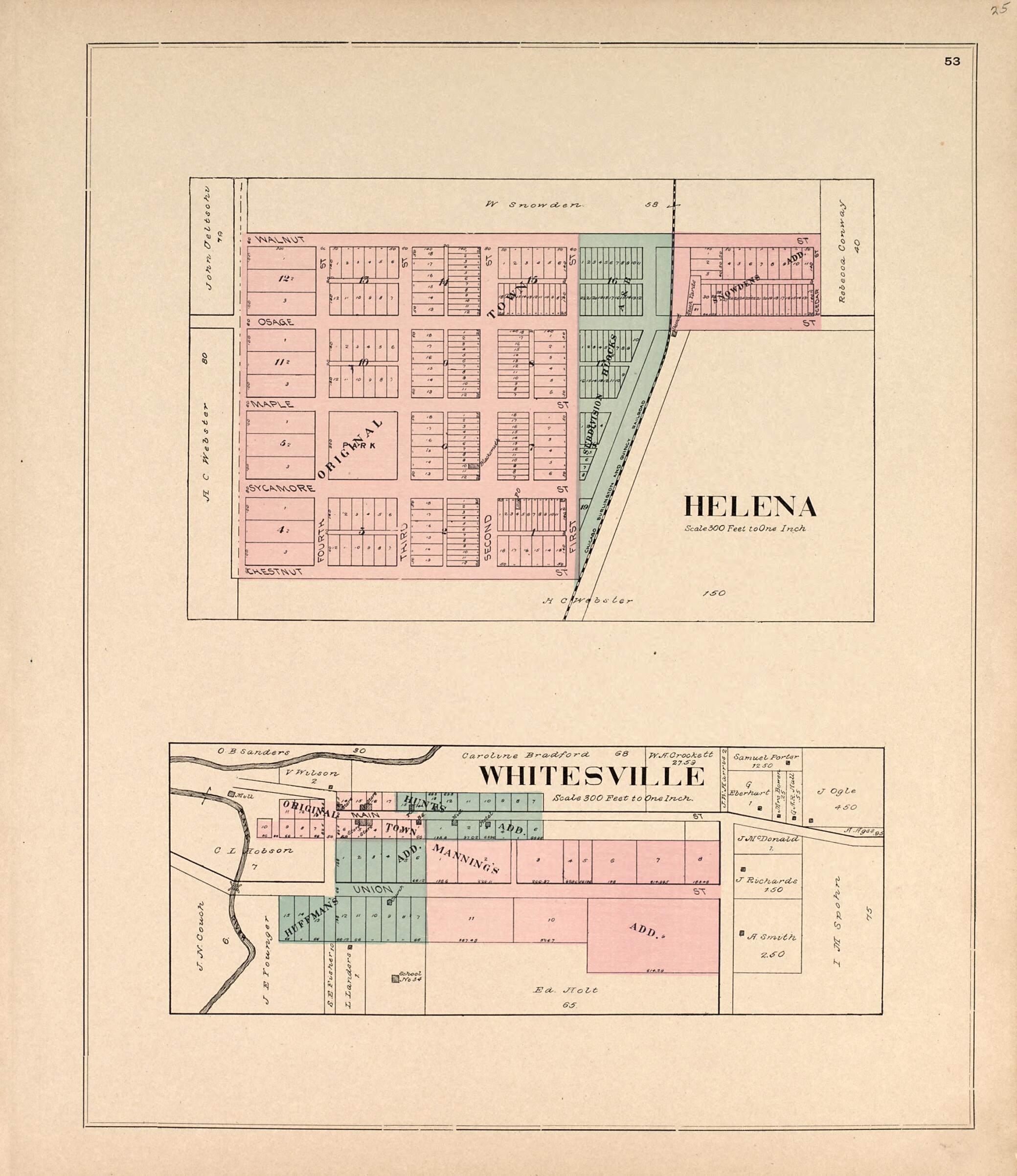 This old map of Helena; Whitesville from Atlas of Andrew County, Missouri from 1898 was created by Pa.) Acme Publishing Co. (Philadelphia in 1898