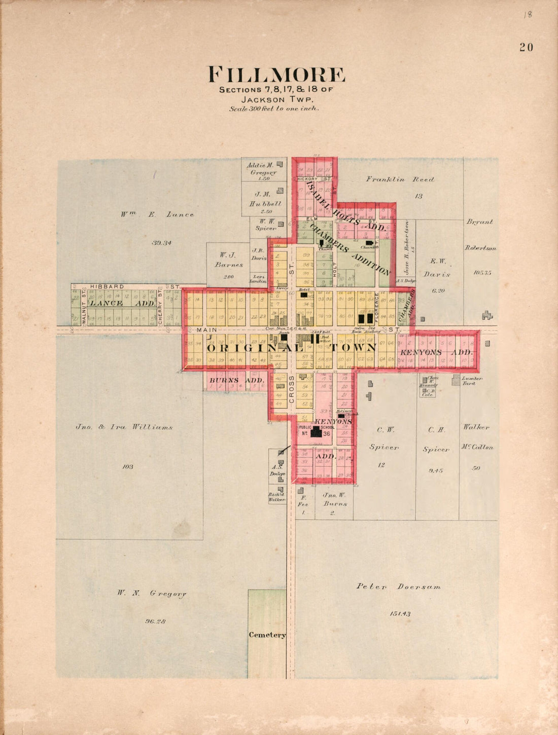 This old map of Fillmore, Sections of Jackson Township from Plat Book of Andrew County, Missouri from 1909 was created by Albert Volk in 1909