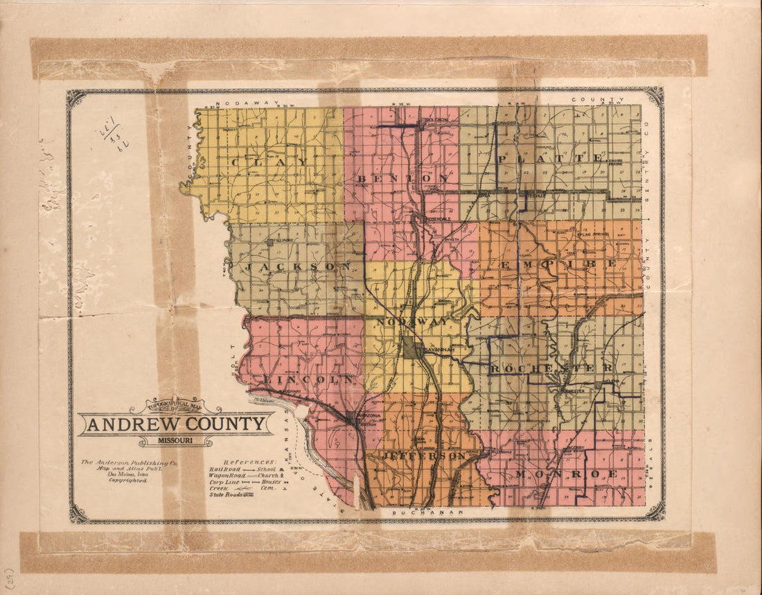 This old map of Andrew County from Plat Book of Andrew County, Missouri from 1909 was created by Albert Volk in 1909