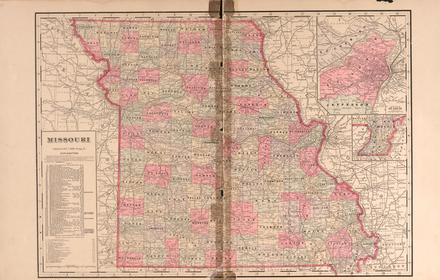 This old map of Missouri from Plat Book of Andrew County, Missouri from 1909 was created by Albert Volk in 1909