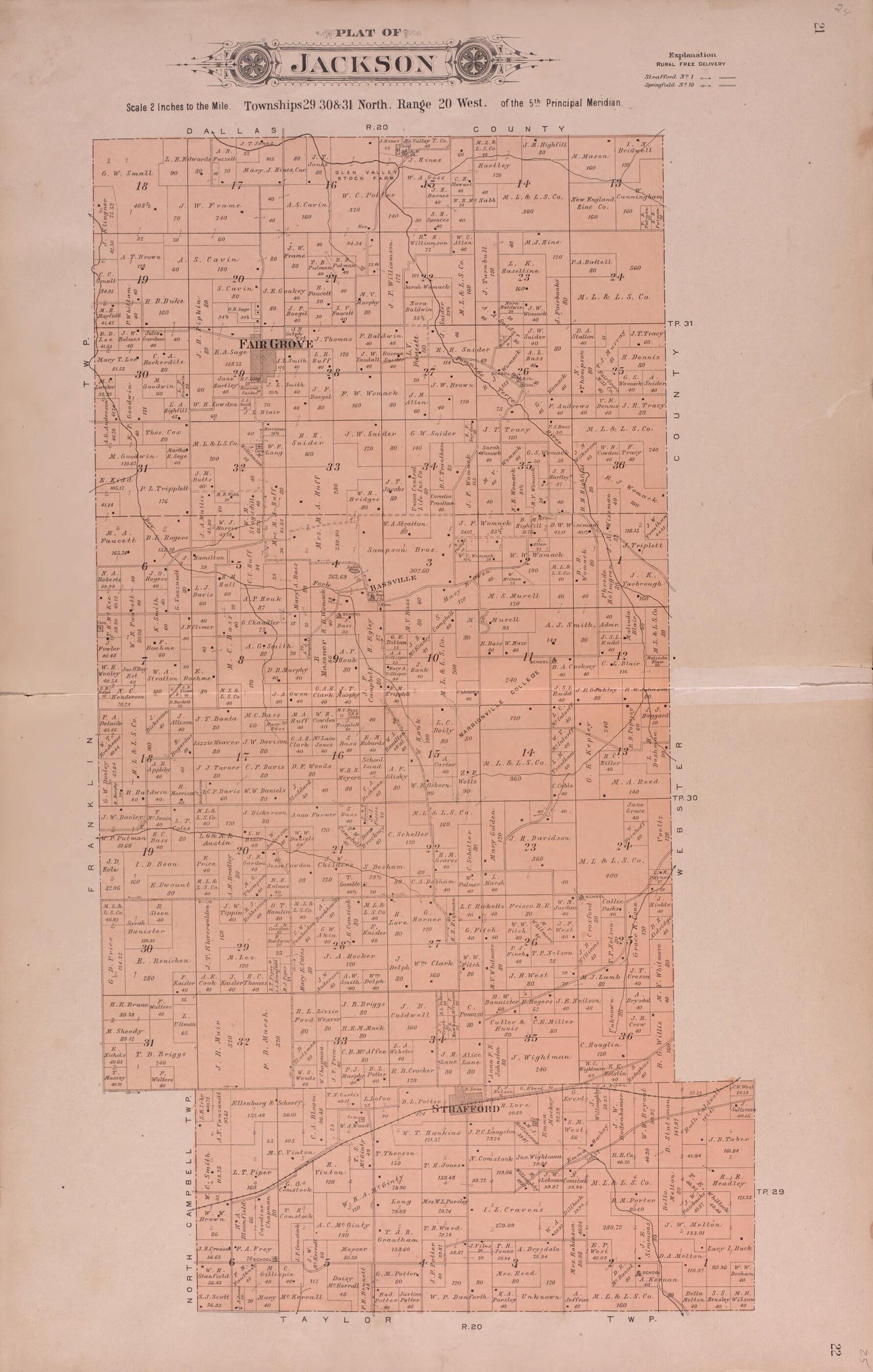 This old map of Jackson from Plat Book of Greene County, Missouri from 1904 was created by  Missouri Publishing Co in 1904