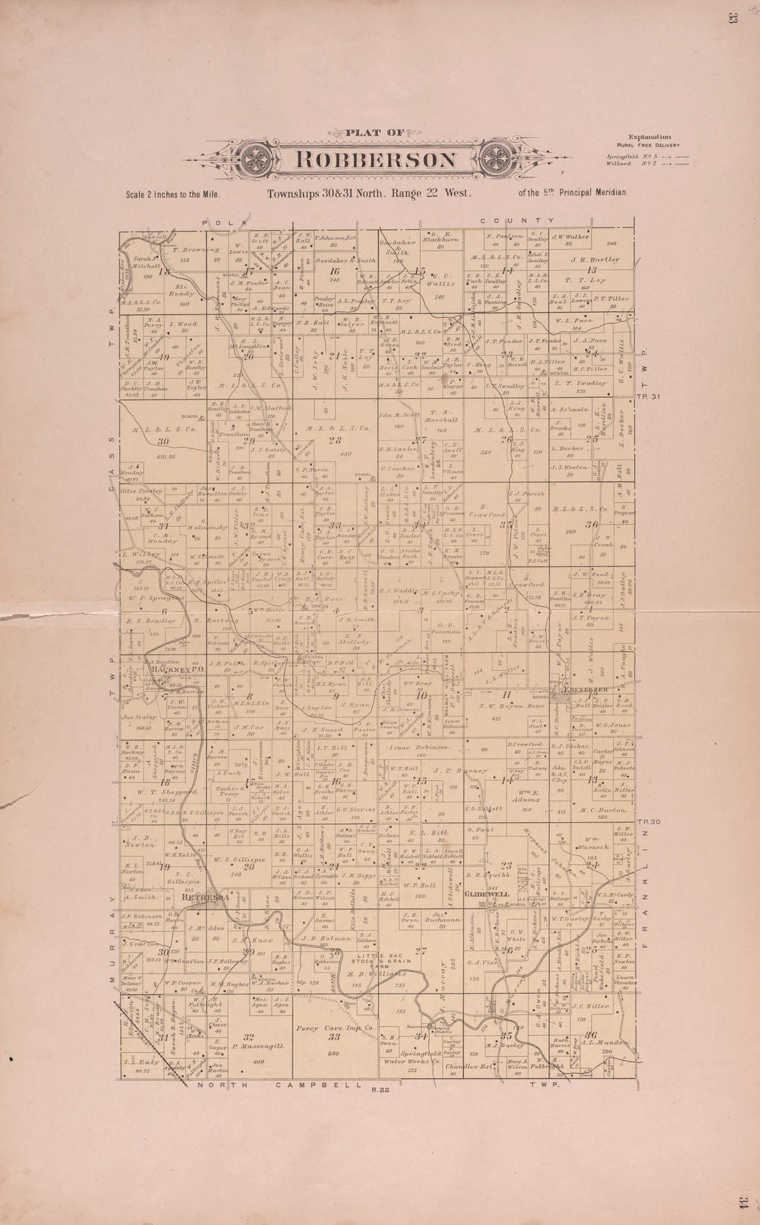 This old map of Robberson from Plat Book of Greene County, Missouri from 1904 was created by  Missouri Publishing Co in 1904