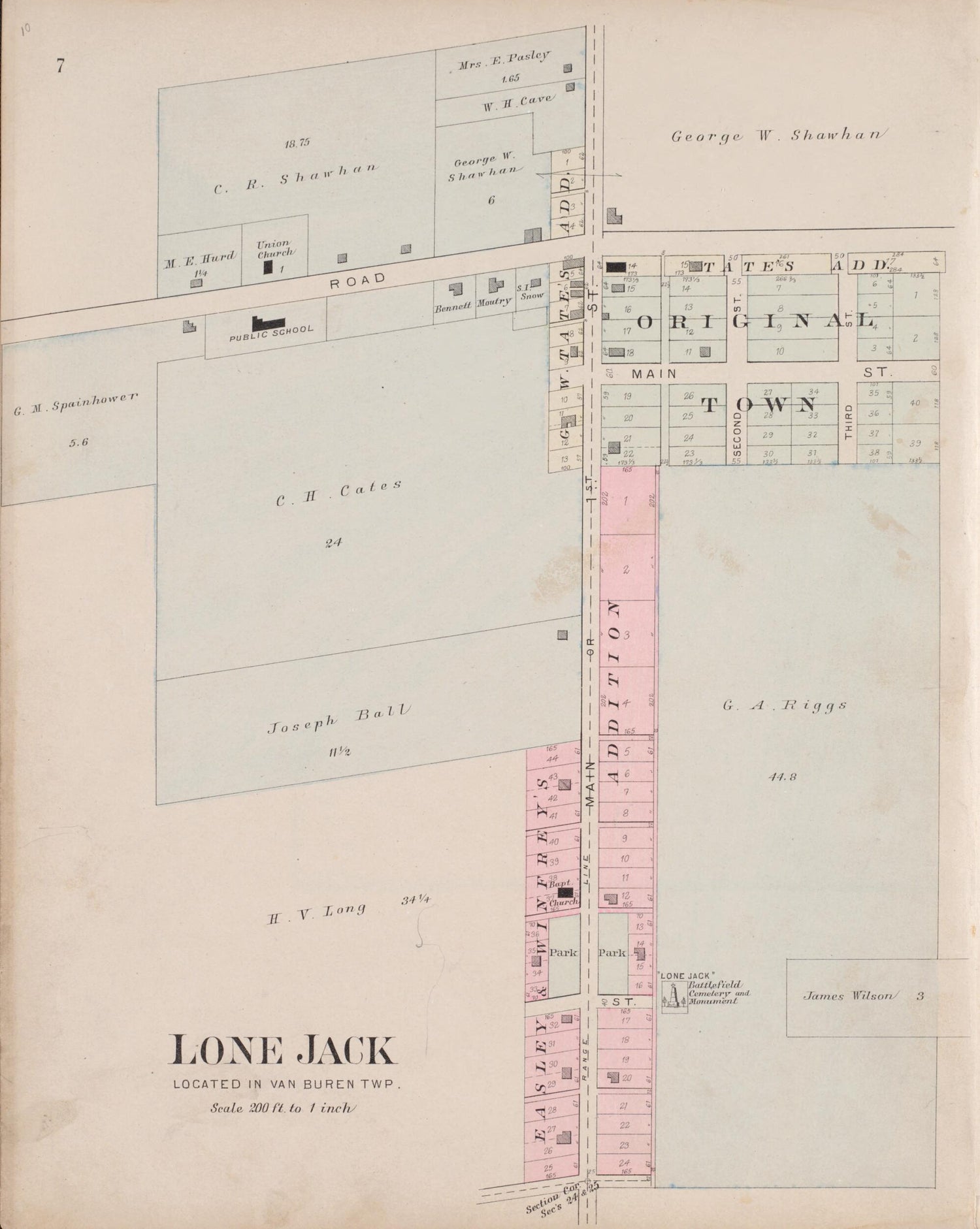 This old map of Lone Jack from Plat Book of Jackson County, Missouri from 1904 was created by  North West Publishing Co in 1904