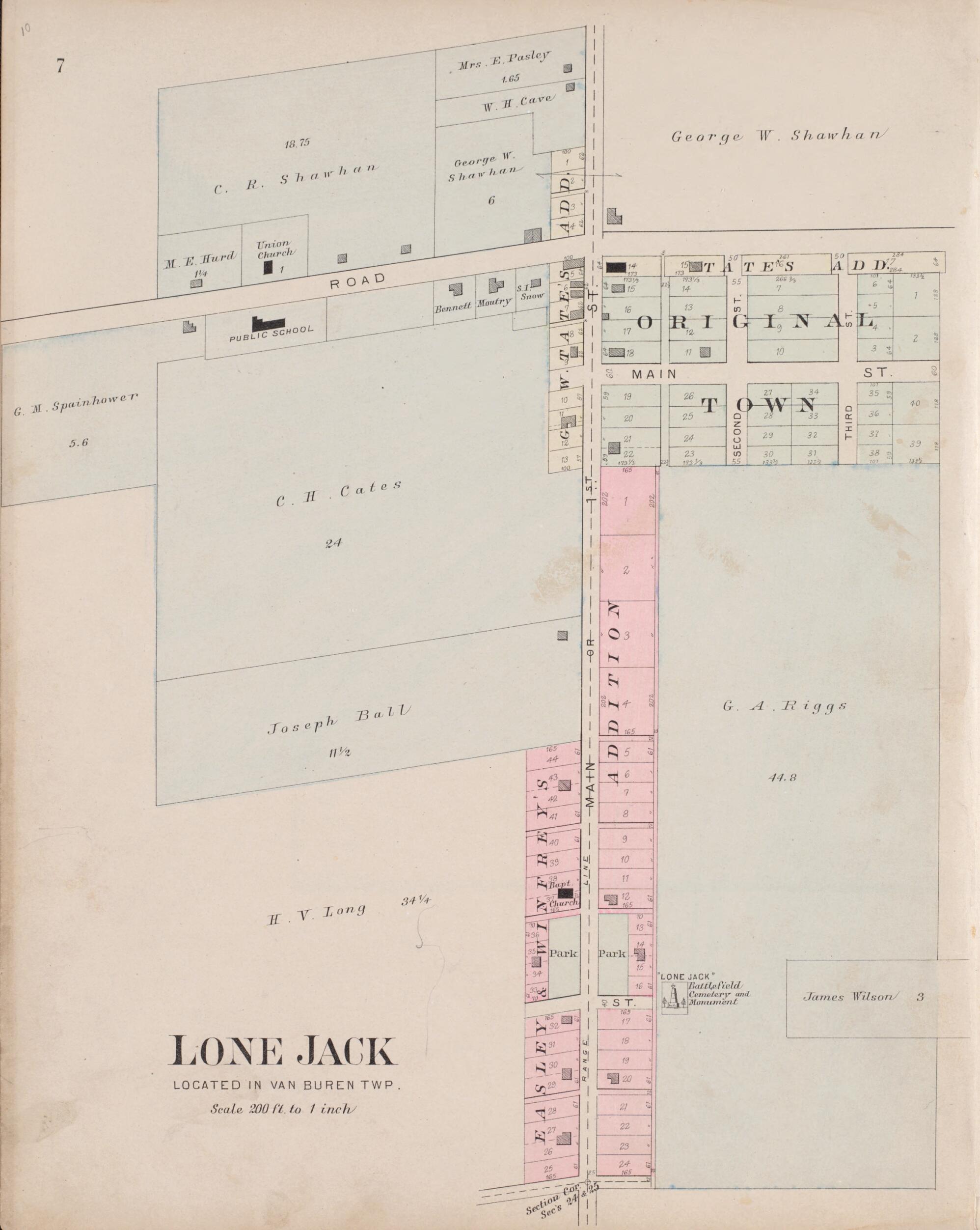 This old map of Lone Jack from Plat Book of Jackson County, Missouri from 1904 was created by  North West Publishing Co in 1904