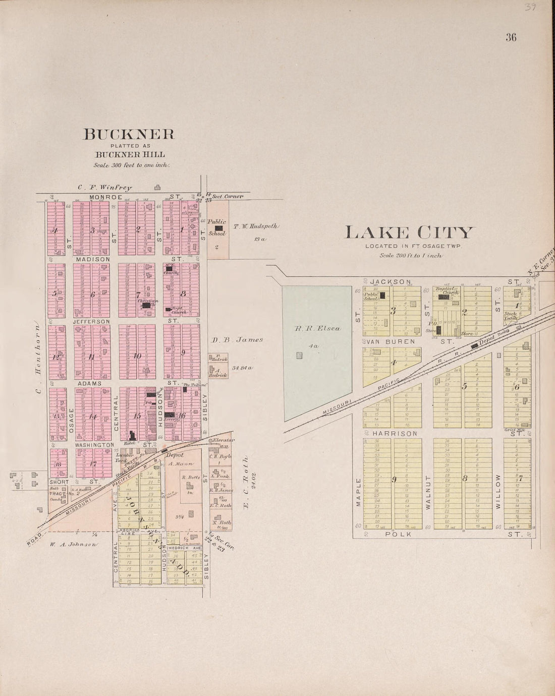 This old map of Buckner &amp; Lake City from Plat Book of Jackson County, Missouri from 1904 was created by  North West Publishing Co in 1904