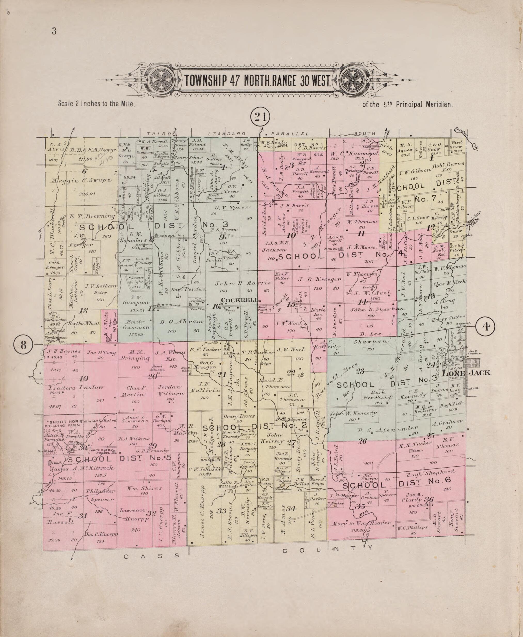 This old map of Township 47 North Range 30 West from Plat Book of Jackson County, Missouri from 1904 was created by  North West Publishing Co in 1904