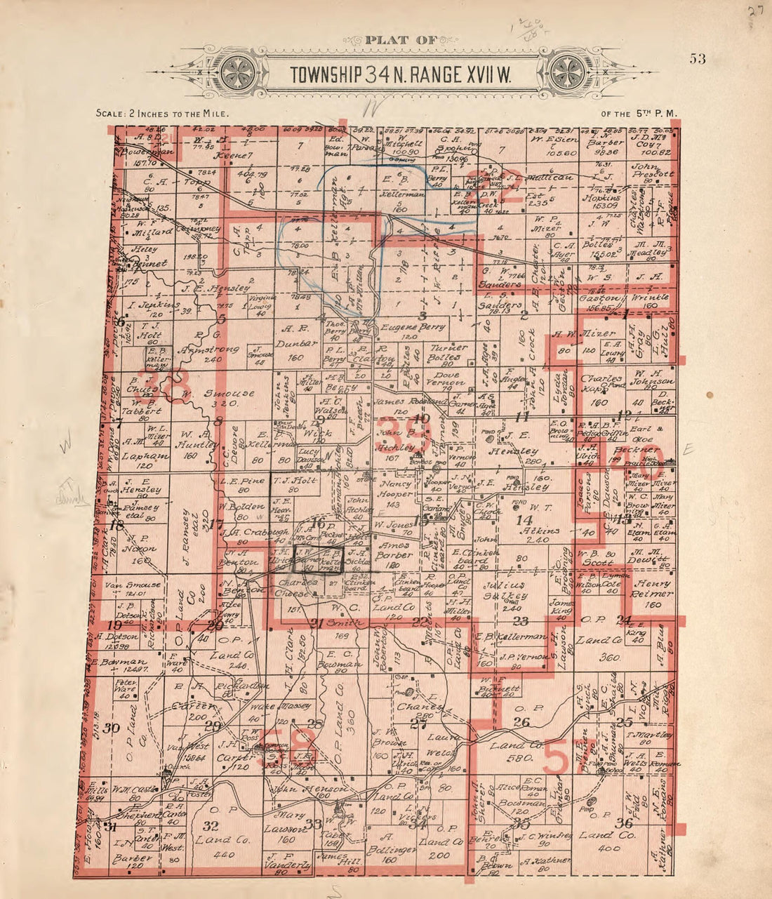 This old map of Township 34 N Range XVII W from Plat Book of La Clede County, Missouri from 1912 was created by Ill.) Western Publishing Company (Chicago in 1912