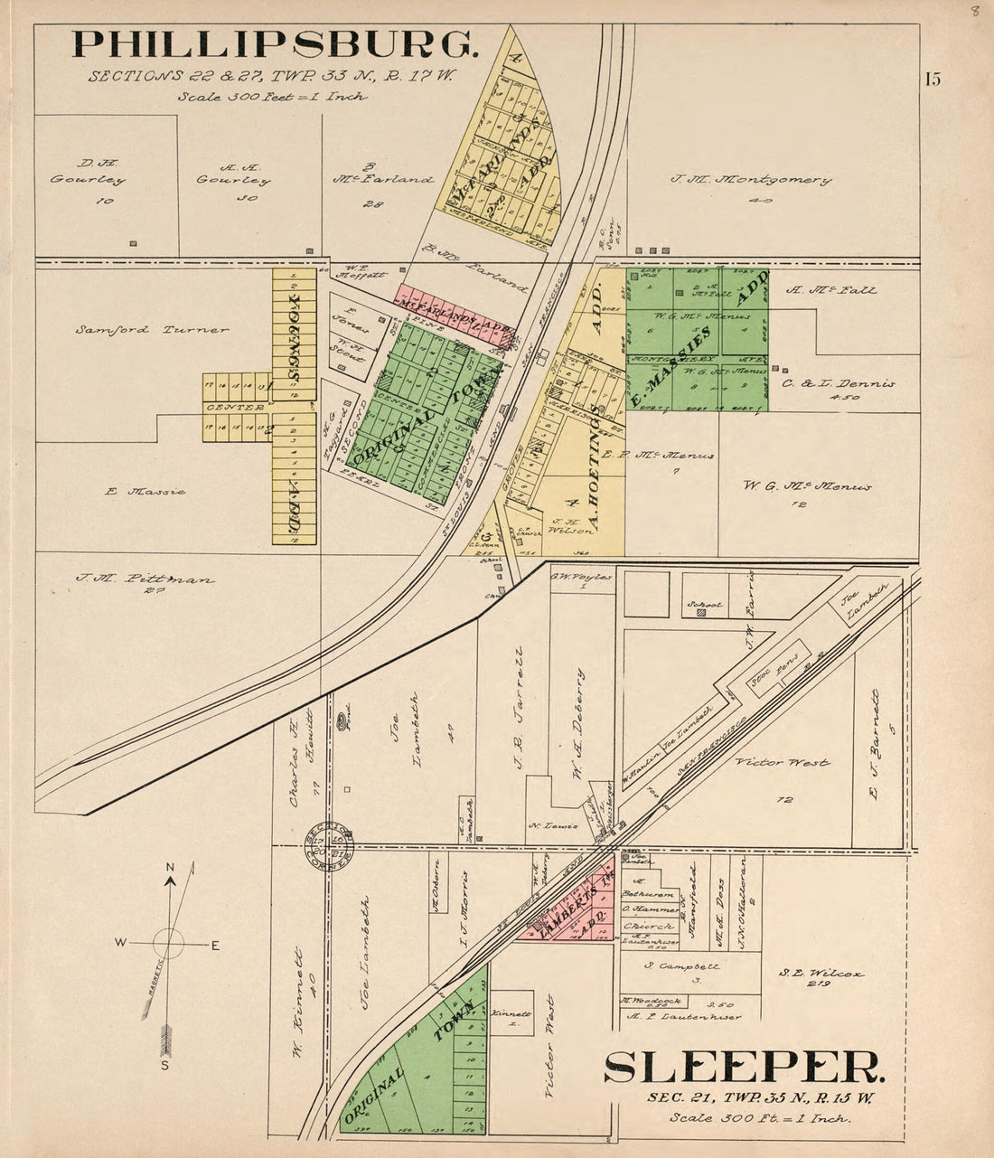 This old map of Phillipsburg and Sleeper from Plat Book of La Clede County, Missouri from 1912 was created by Ill.) Western Publishing Company (Chicago in 1912