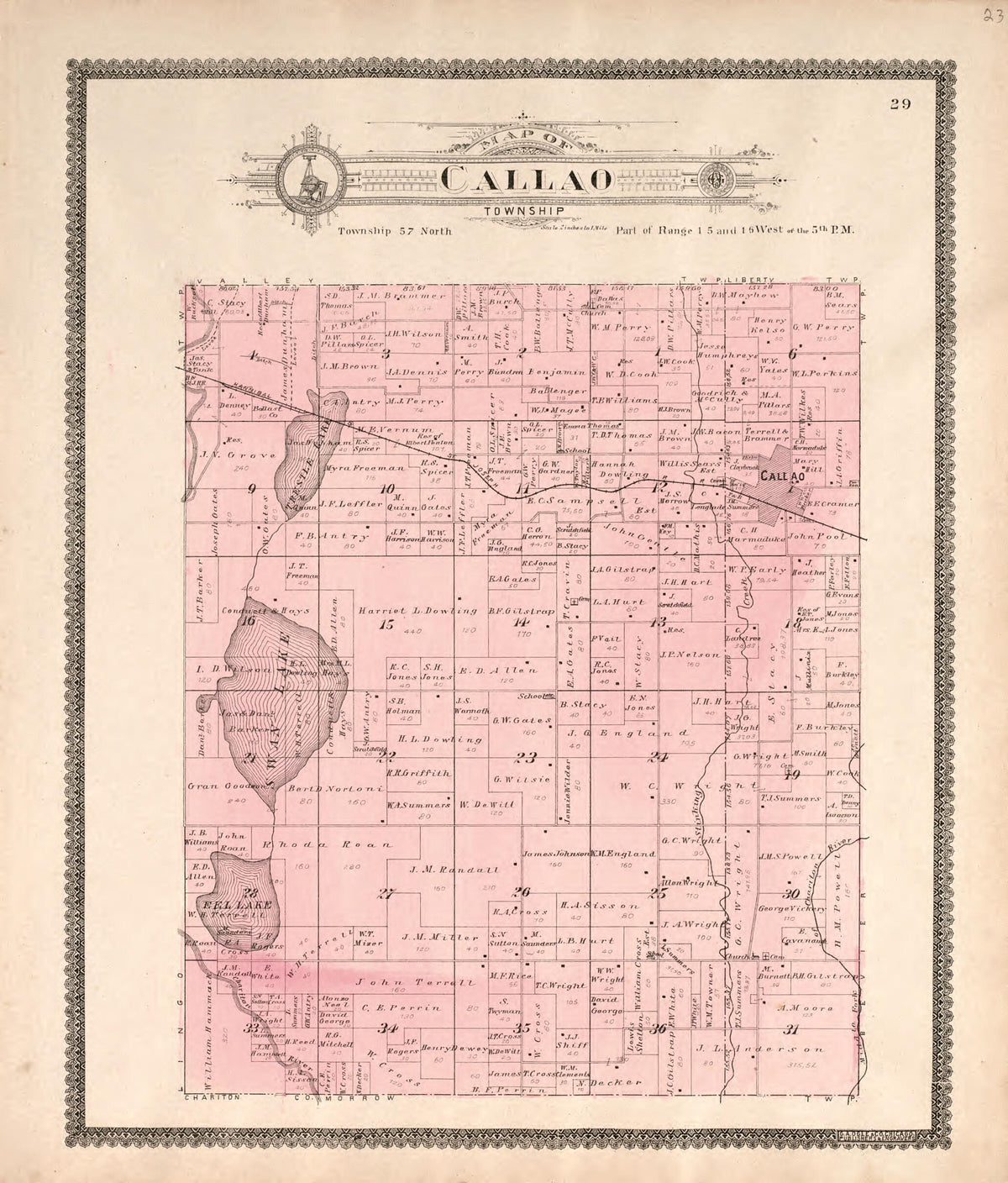 Callao Township from Standard Atlas of Macon County, Missouri 1897 by Relic Map Company