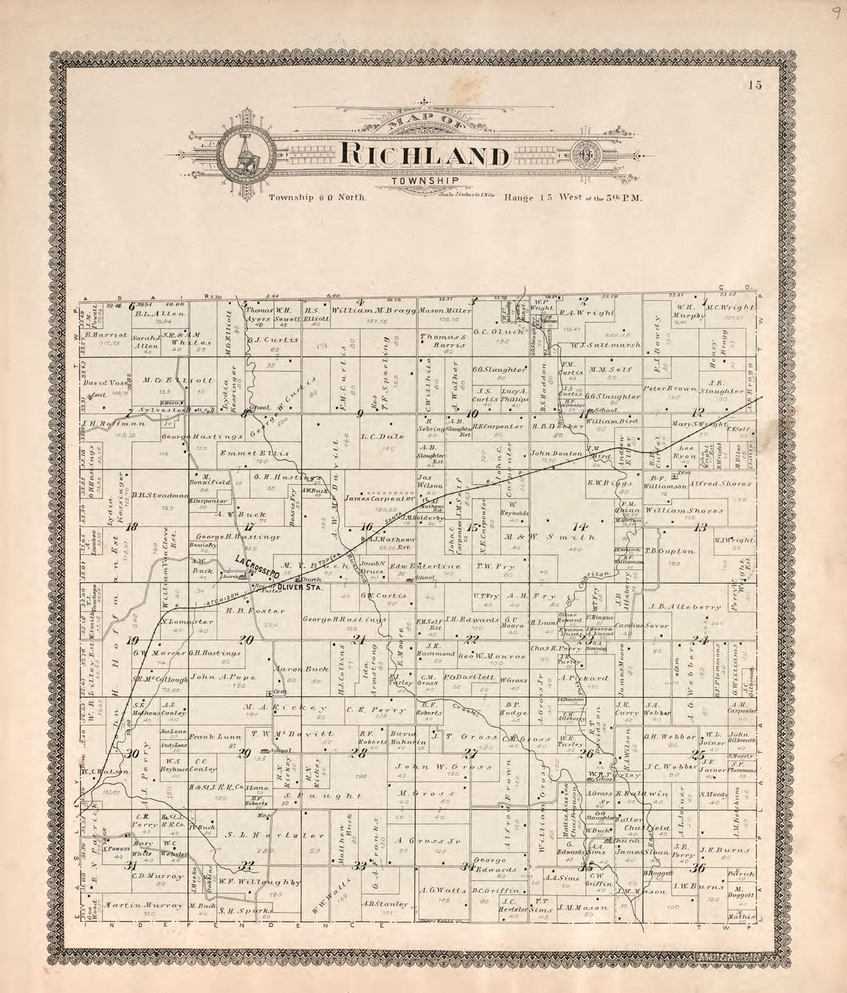 Richland Township from Standard Atlas of Macon County, Missouri 1897 by Relic Map Company