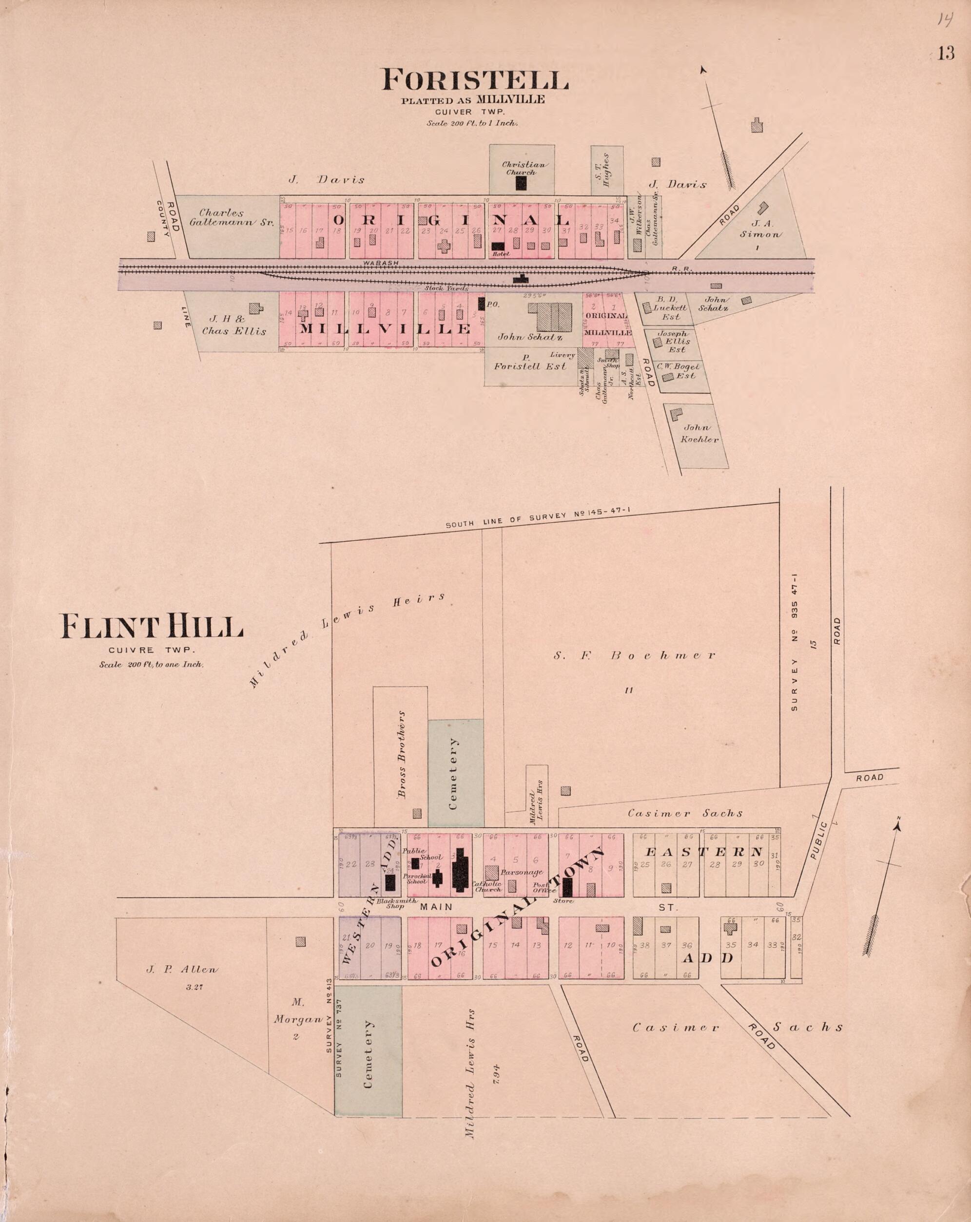 This old map of Foristell &amp; Flint Hill from Plat Book of St. Charles Co., Missouri from 1905 was created by  North West Publishing Co in 1905