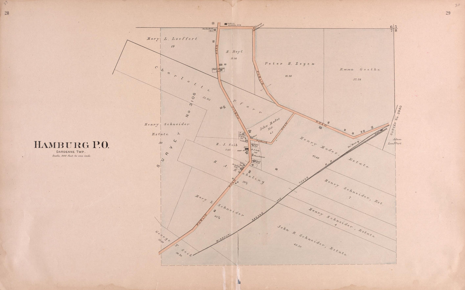 This old map of Hamburg P.O. from Plat Book of St. Charles Co., Missouri from 1905 was created by  North West Publishing Co in 1905