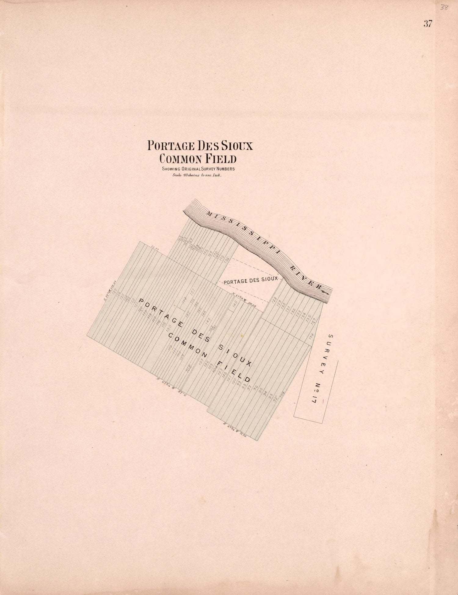 This old map of Portage Des Sioux Common Field from Plat Book of St. Charles Co., Missouri from 1905 was created by  North West Publishing Co in 1905