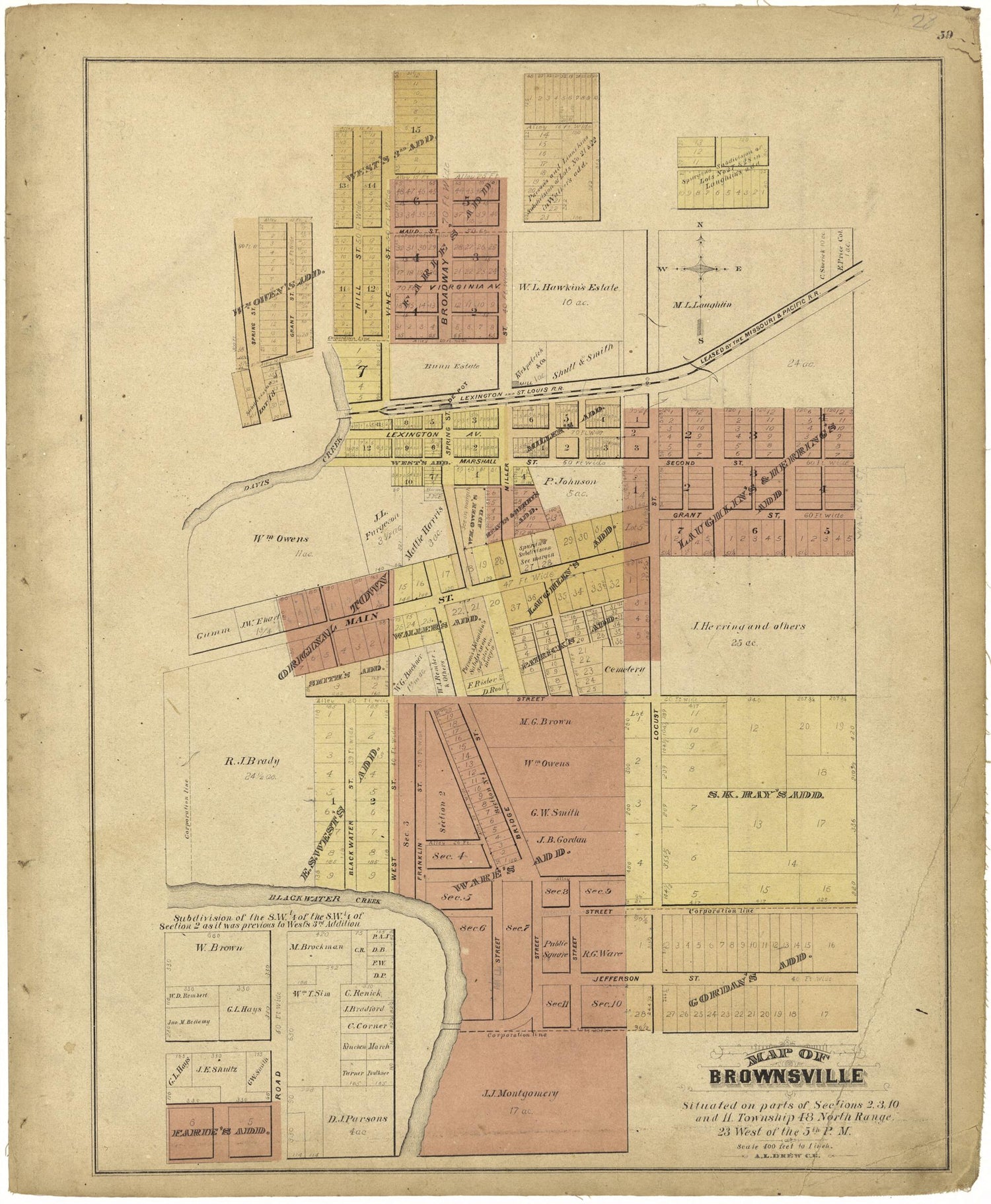 This old map of Map of Brownsville from Illustrated Atlas Map of Saline County, Missouri from 1876 was created by  Missouri Publishing Co in 1876