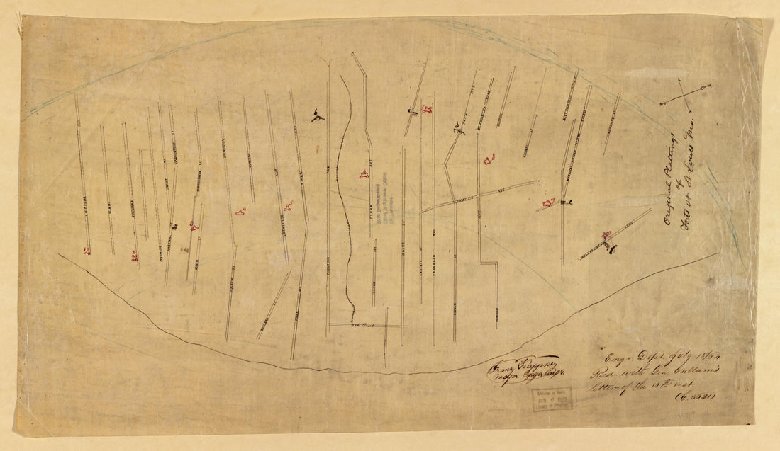 This old map of Original Plattings of Forts at St. Louis, MO from Original Plattings of Forts at St. Louis, Mo. 186-. from 1860 was created by  United States. Army. Corps of Engineers in 1860