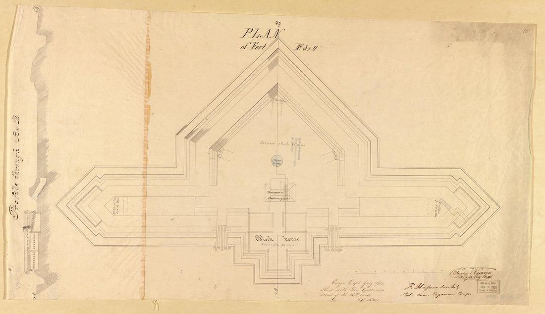 This old map of Plan of Fort No. 3 &amp; 4 from Original Plattings of Forts at St. Louis, Mo. 186-. from 1860 was created by  United States. Army. Corps of Engineers in 1860