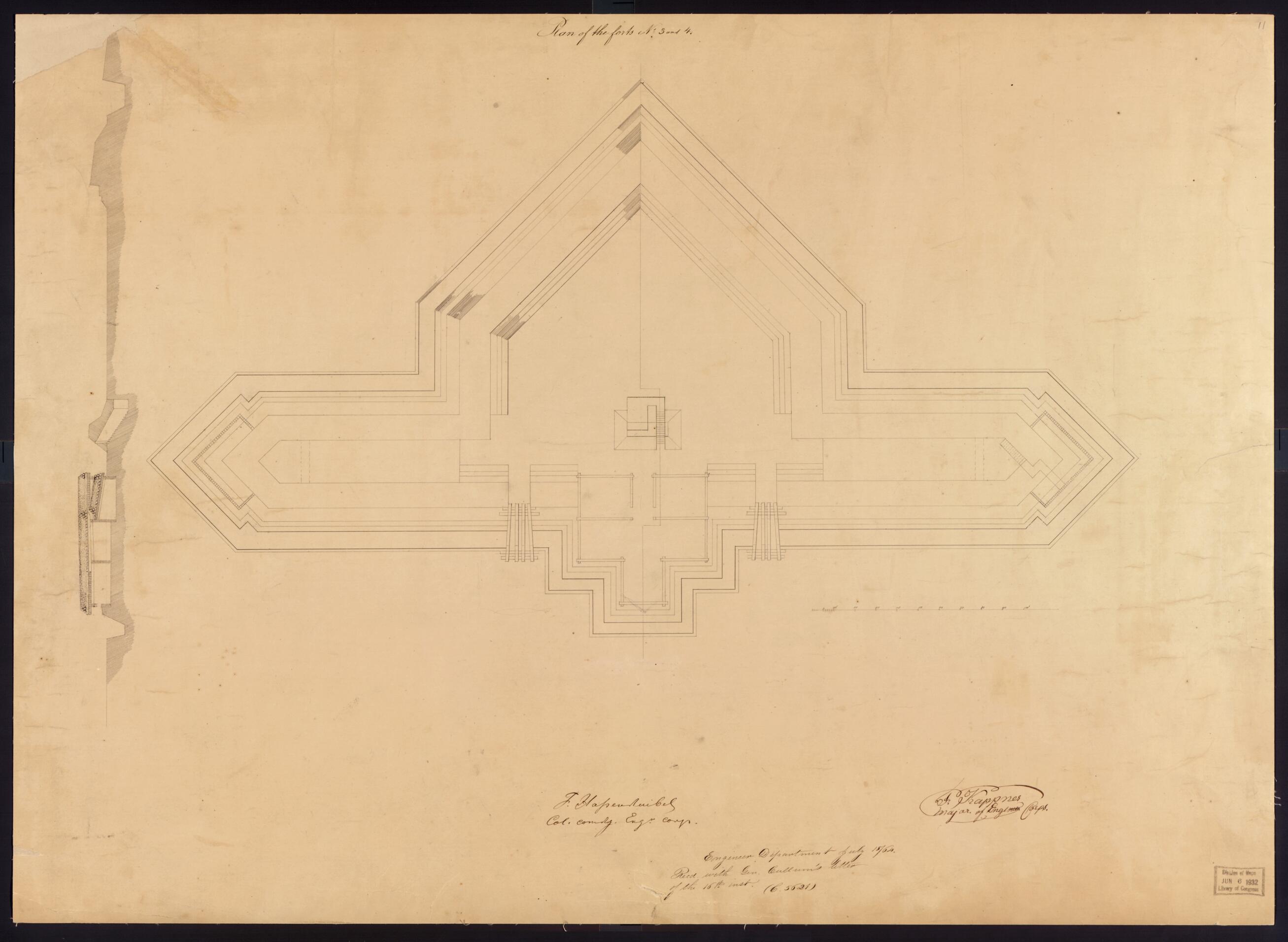 This old map of Plan of Fort No. 3 and 4 from Original Plattings of Forts at St. Louis, Mo. 186-. from 1860 was created by  United States. Army. Corps of Engineers in 1860