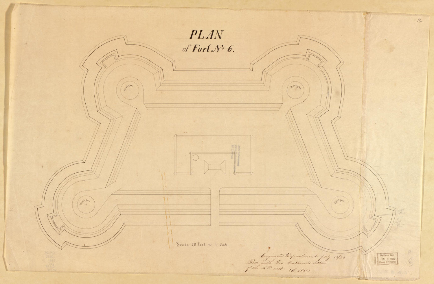 This old map of Plan of Fort No. 5, St. Louis, MO from Original Plattings of Forts at St. Louis, Mo. 186-. from 1860 was created by  United States. Army. Corps of Engineers in 1860