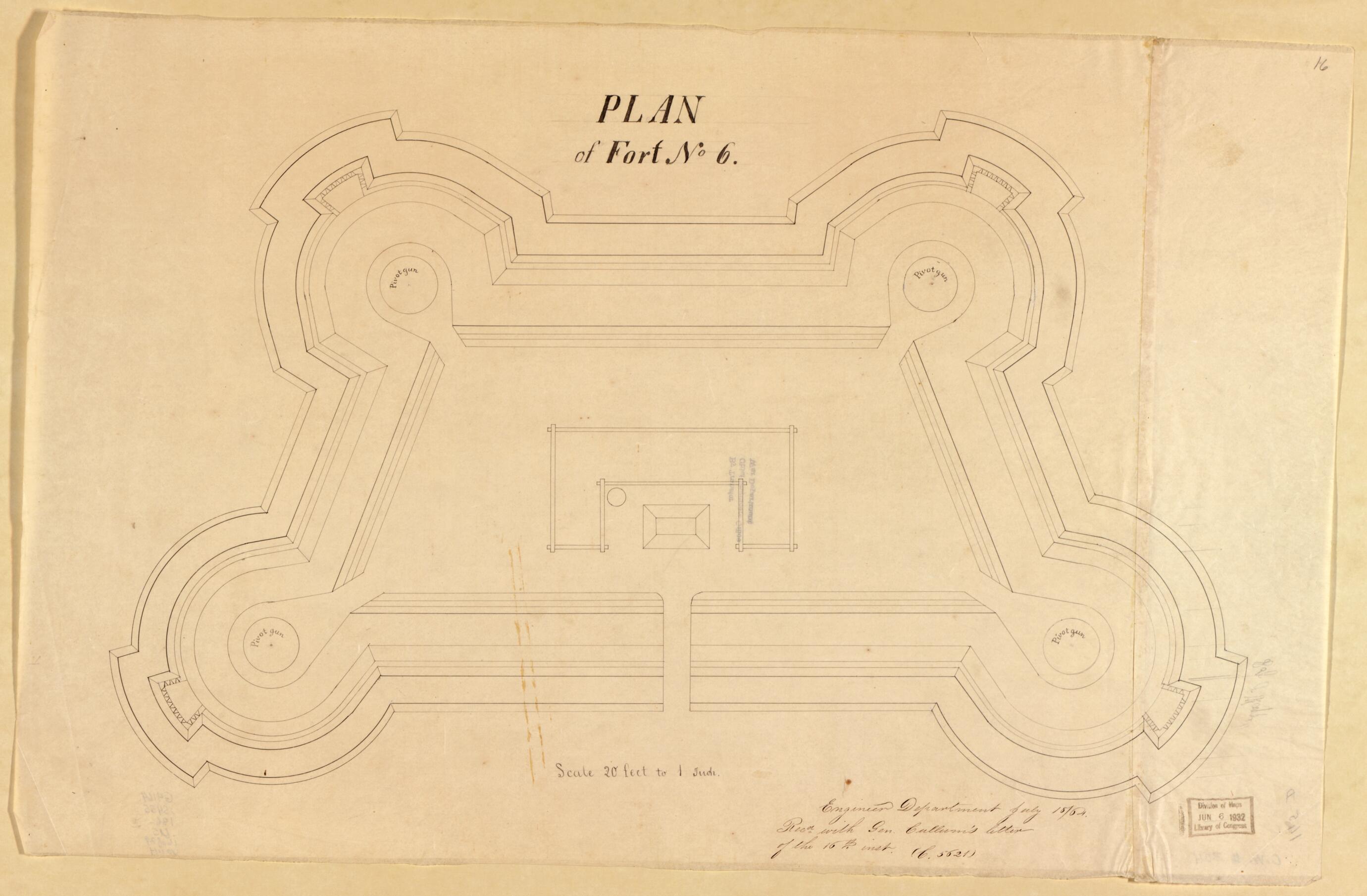 This old map of Plan of Fort No. 5, St. Louis, MO from Original Plattings of Forts at St. Louis, Mo. 186-. from 1860 was created by  United States. Army. Corps of Engineers in 1860