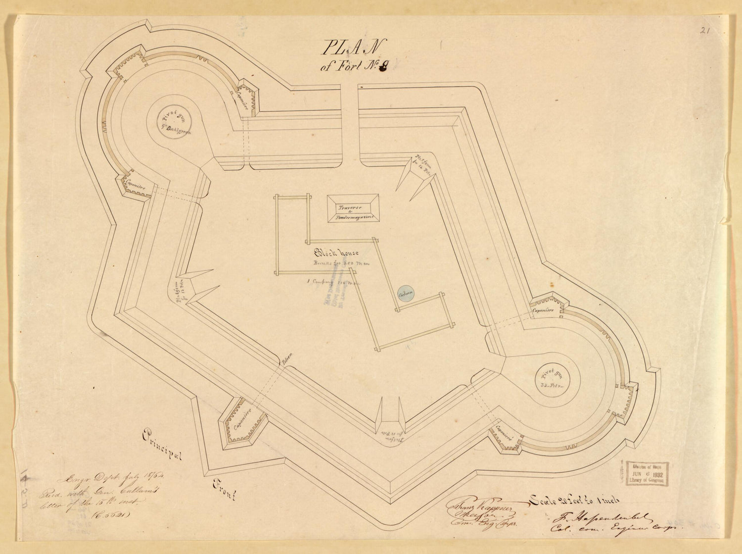 This old map of Plan of Fort No. 6 &amp; 7 from Original Plattings of Forts at St. Louis, Mo. 186-. from 1860 was created by  United States. Army. Corps of Engineers in 1860